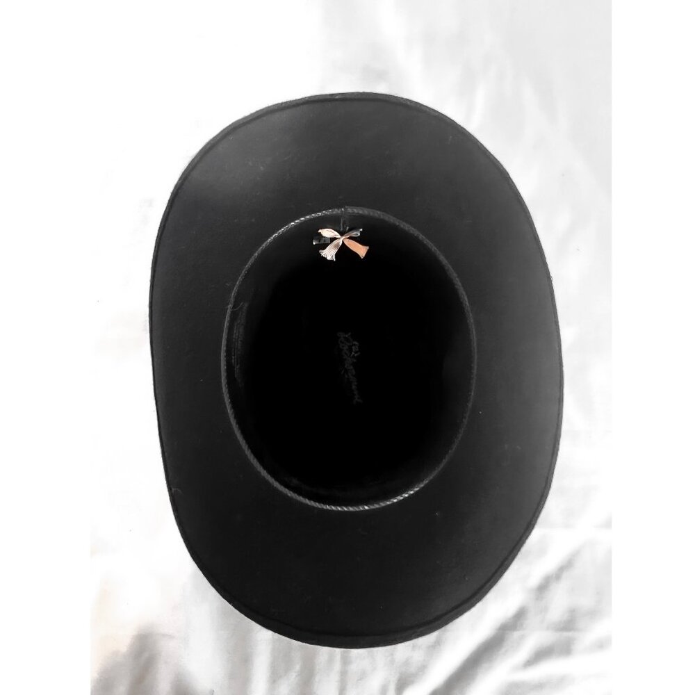 Rockmount Ranch Wear Black Wool Felt Cowboy Rodeo Hat 7 1/4 - Picture 9 of 12